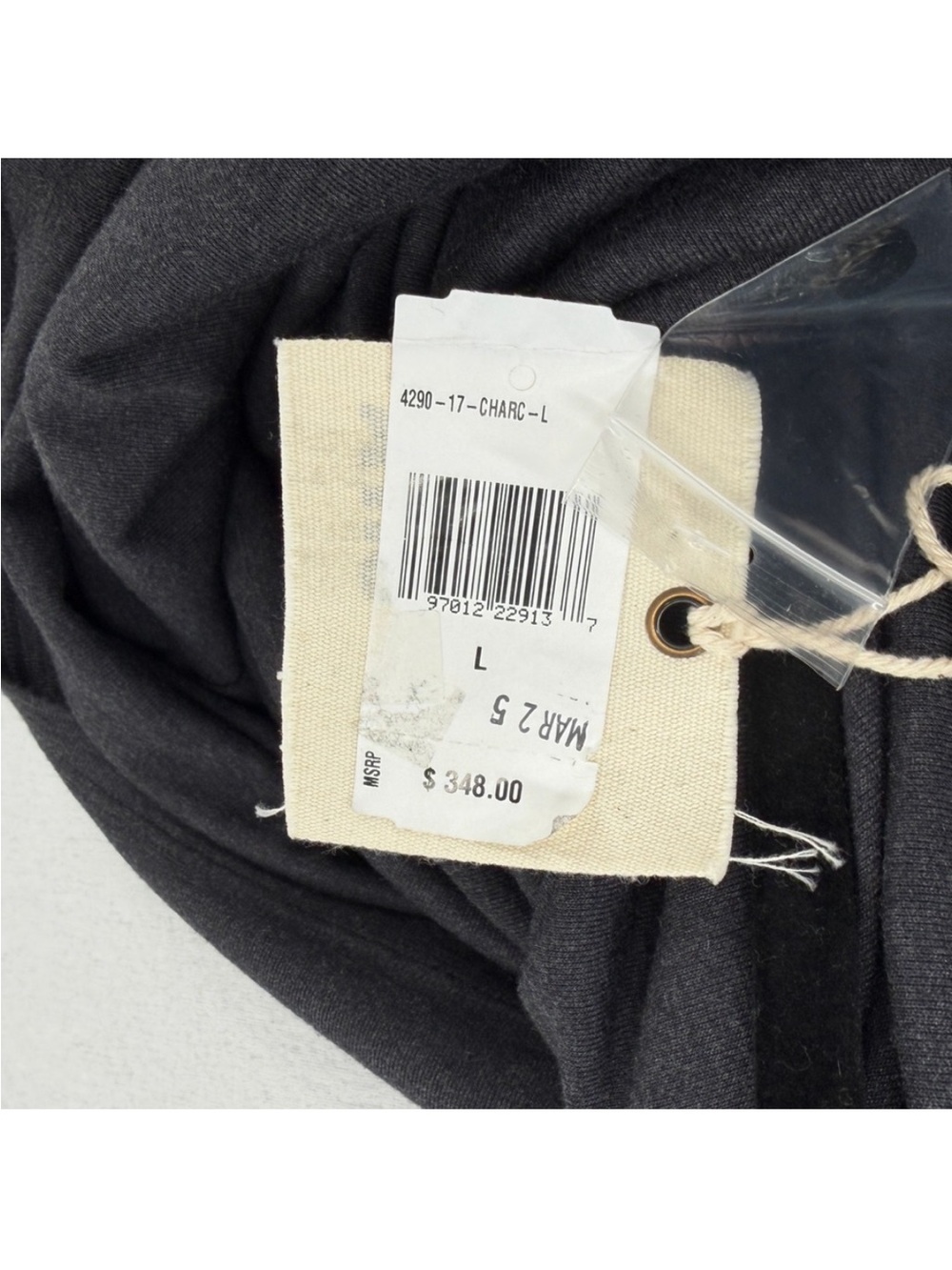 SER.O.YA Fina Tea Length Dress Large Charcoal Grey Ruched Mock Neck Long Sleeve - Picture 11 of 16